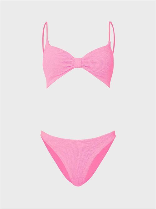 Alicia bikini with ruched bow top and spaghetti straps HUNZA G | ALICIA4